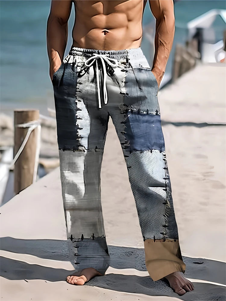 2025 Spring And Summer New Graffiti Drawstring Long Men's Sweatpants 3D Printed Beach Pants Men's Clothing Ground Casual Pants