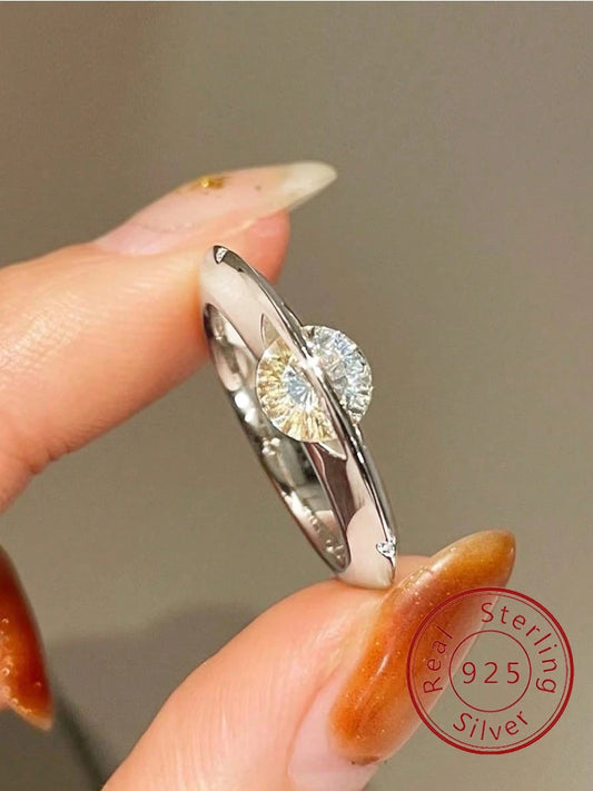 925 Sterling Silver Fashion Planet Around Advanced White Zircon Ring For Women Wedding Party Daily High Quality Fine Jewelry