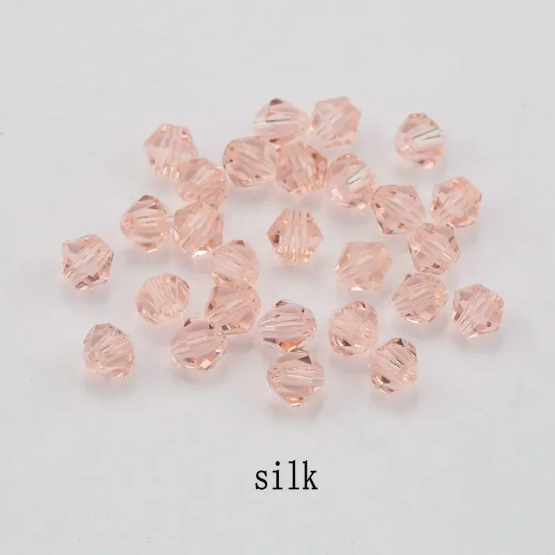 200pcs Glass Bicone Beads 4mm Crystal Beads Jewelry Making Supply for DIY Projects, Bracelets, Necklaces, Earrings