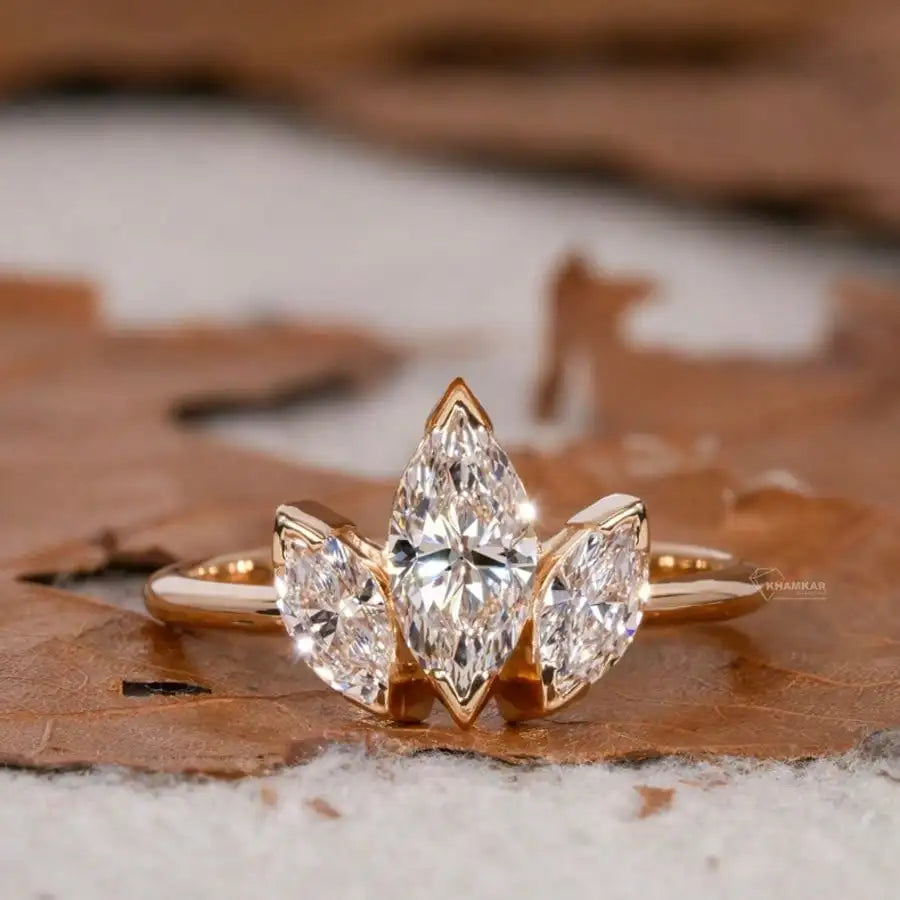 925 Sterling Silver Classic Simplicity Three Marquise Zircon Ring For Women Engagement Wedding Luxury High Quality Fine Jewelry