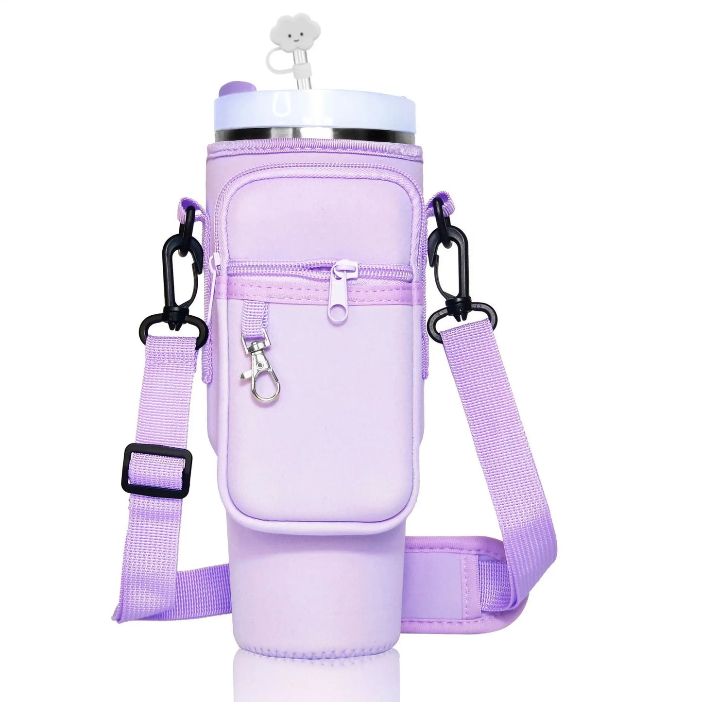 Water Bottle Carrier Bag For Stanley 40oz Insulated Mug Cup Holder Portable Water Bottle Bag with Adjustable Shoulder Strap