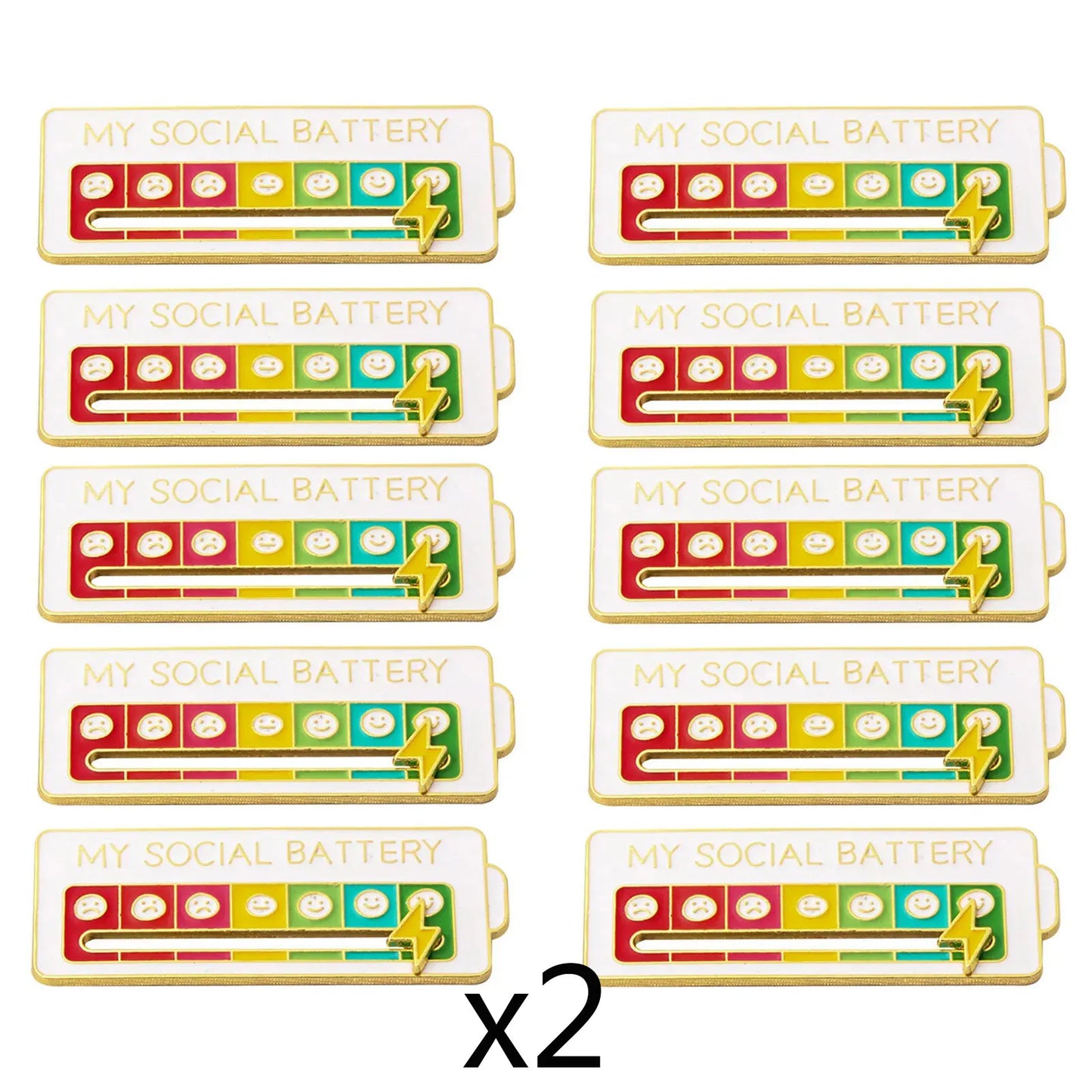 Mood Conversion Energy Brooch Can Slide My Social Energy Badge Expression Badge Men Women Pins for Backpacks Badges Metal Pines