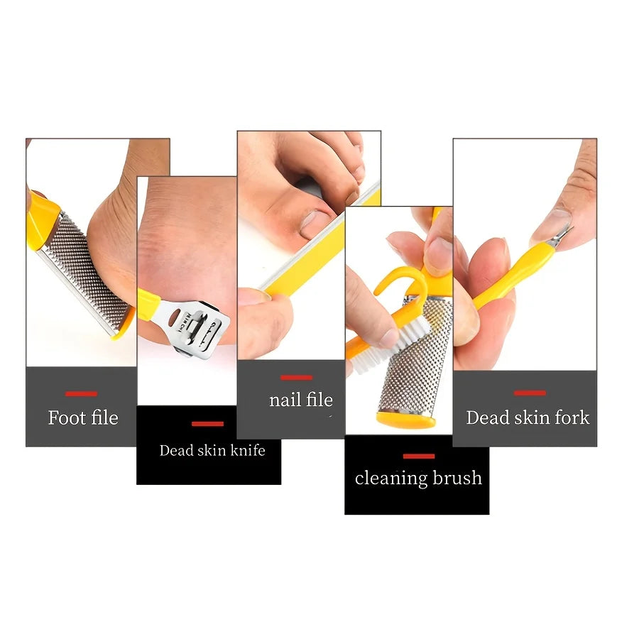 10-in-1 Fashionable Hot Selling Pedicure Set,Professional Remover Foot File Scraper,Exfoliating Tool for Feet and Hands