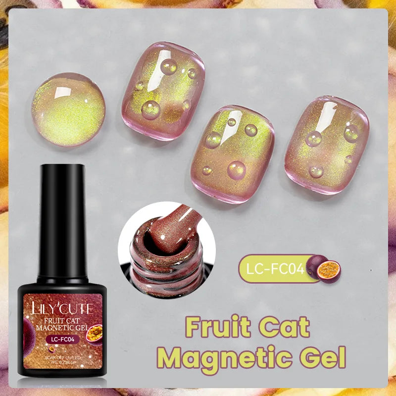 LILYCUTE 7ml Reflective Glitter Cat Magnetic Gel Nail Polish Semi permanent Soak Off UV LED Varnish Nail Supplies