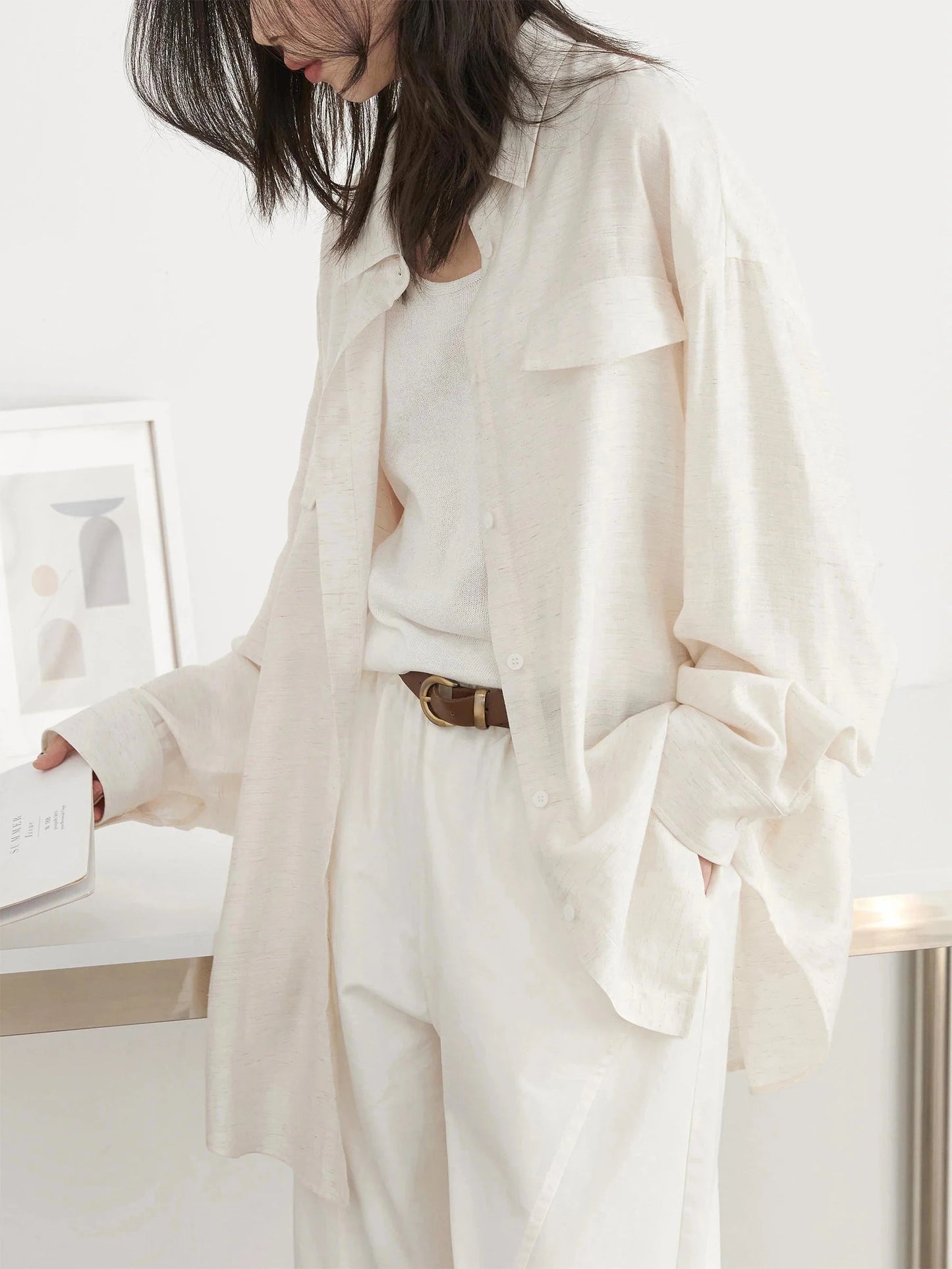 Long Sleeve Single Breasted Shirt Loose Spring Blouse