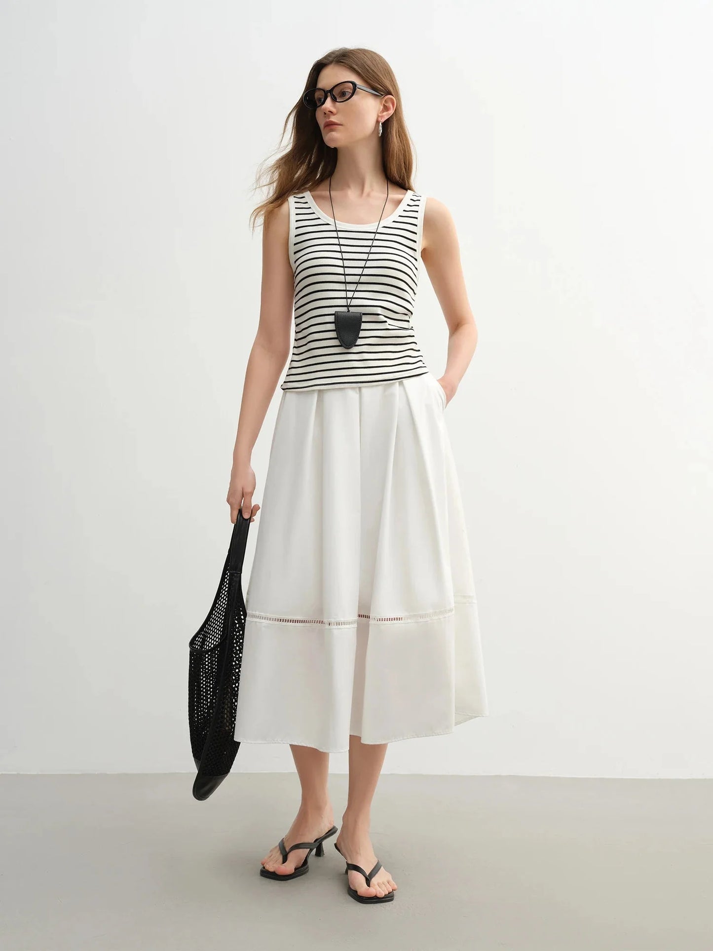 Plus Size Artistic Retro High Waist Slimming Long Skirt