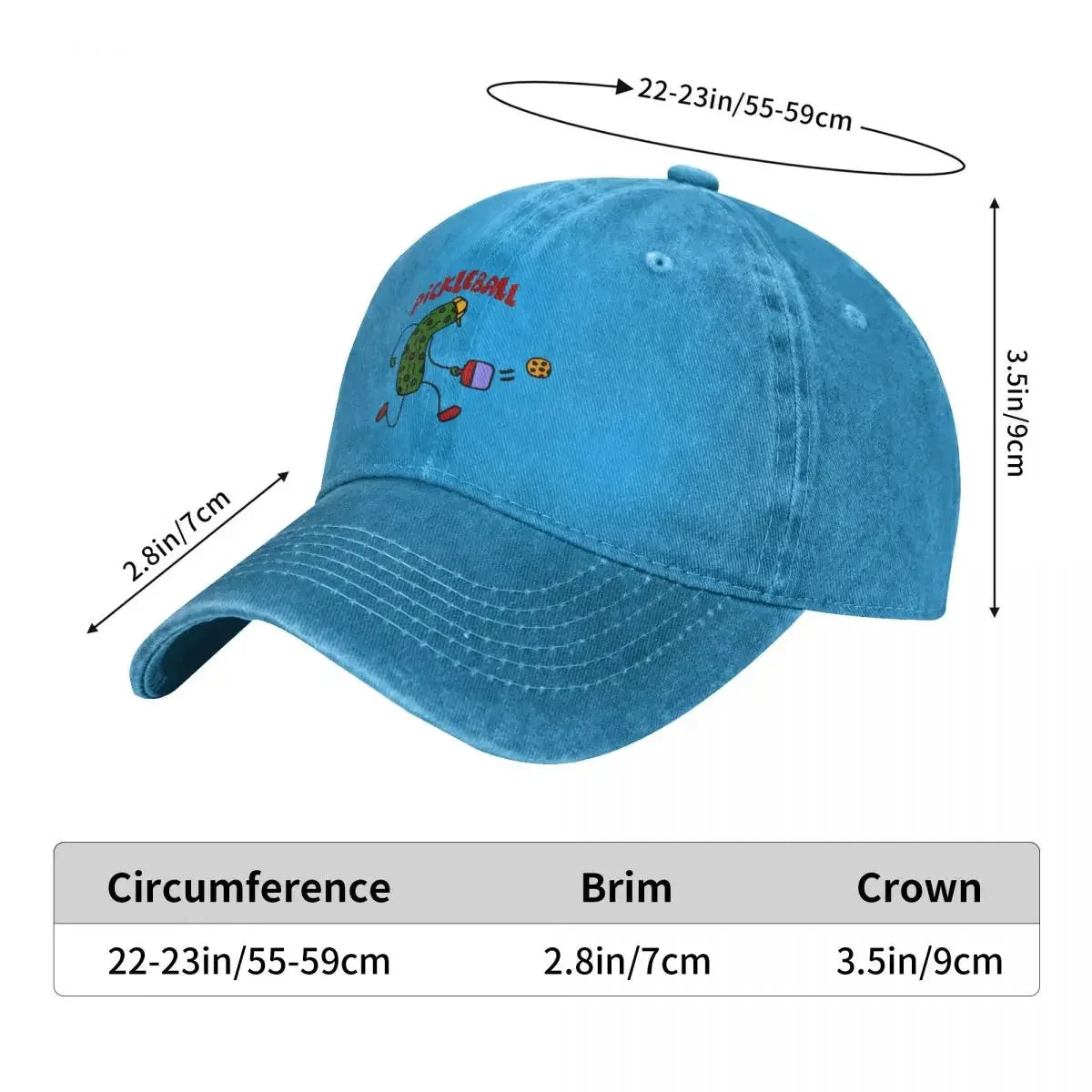 Adjustable Funny Pickleball Baseball Cap