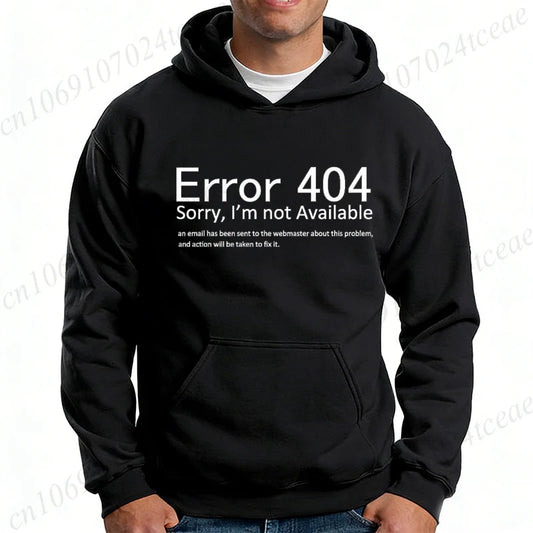 Funny 404 Error Coding Print Men Women Hoodie Casual Clothing Geek Programmer Hoodies Fashion Personality Sweatshirt Cerveza Top