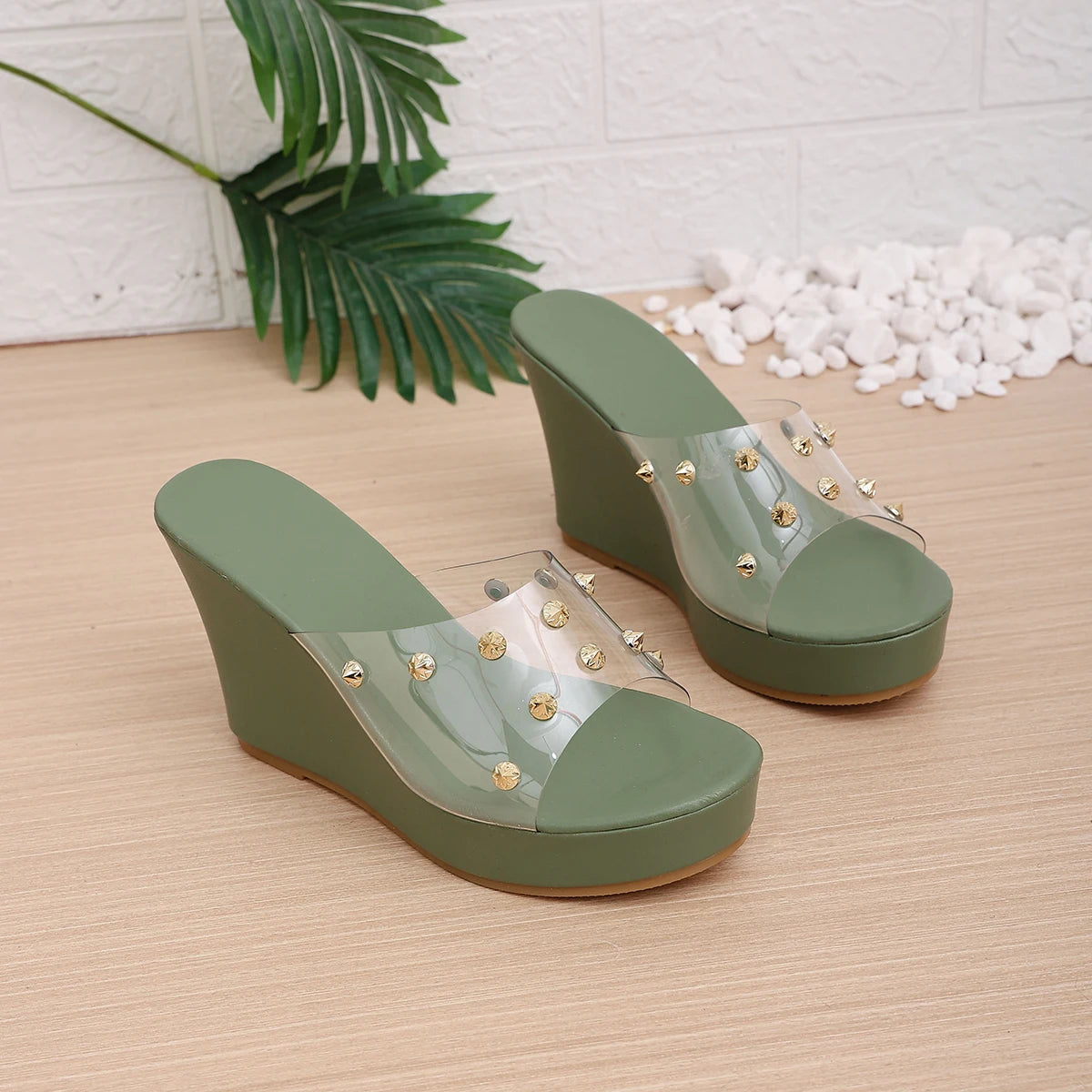 Trend Women Wedges Sandals Summer Beach Platform Sandals Femme Lightweight High Heels Shoes Designer Dress Crystal Slides Women