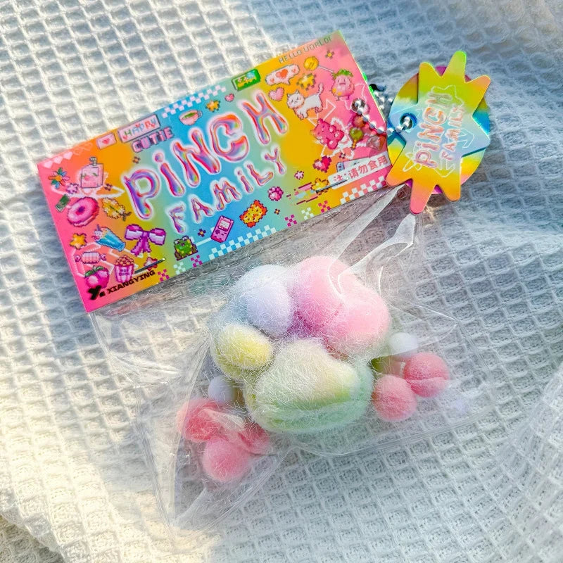 Handmade Flocking Cat's Paw Stress Relief Squishy Toy | Mochi Slow Rebound Fidget Toy