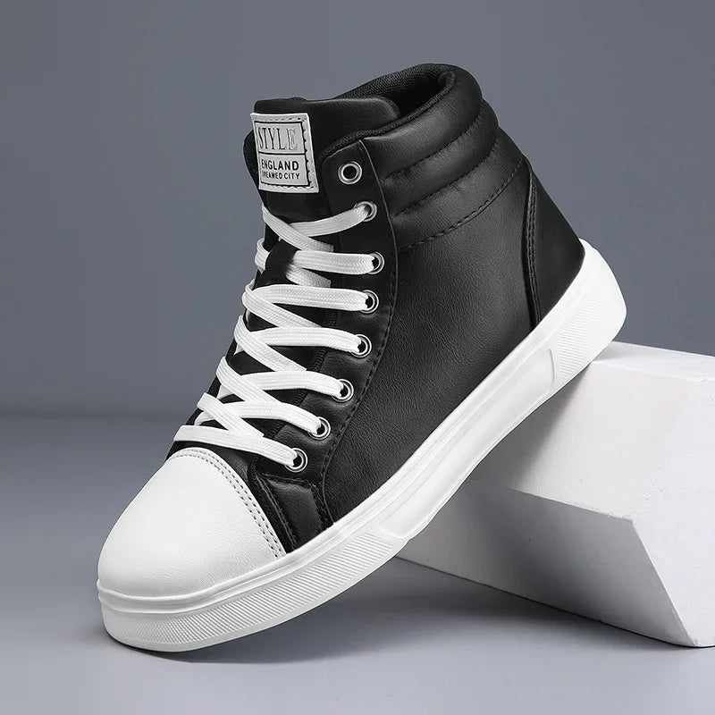 Spring Fashion Red Men's Sneakers High Top Skateboarding Shoes for