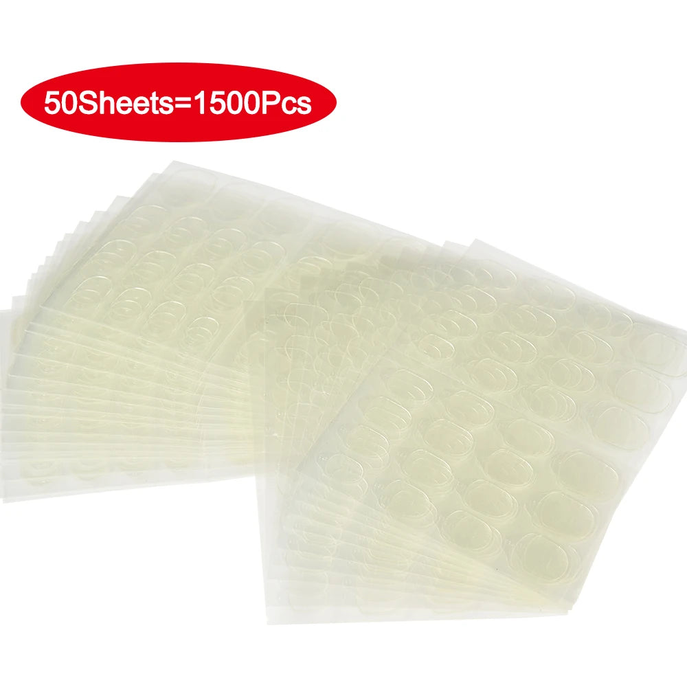 6000Pcs Double-Sided Nail Adhesive Stickers Waterproof Breathable Transparent False Nail Glue Sticker Jelly Nail Tips DIY Tools