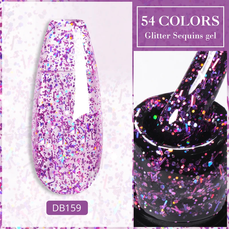 Mtssii 7ml Neon Snowflake Gel Nail Polish Fluorescent Gel UV LED Semi Permanent Glitter Snow Sequins Nails Art Design Varnishes