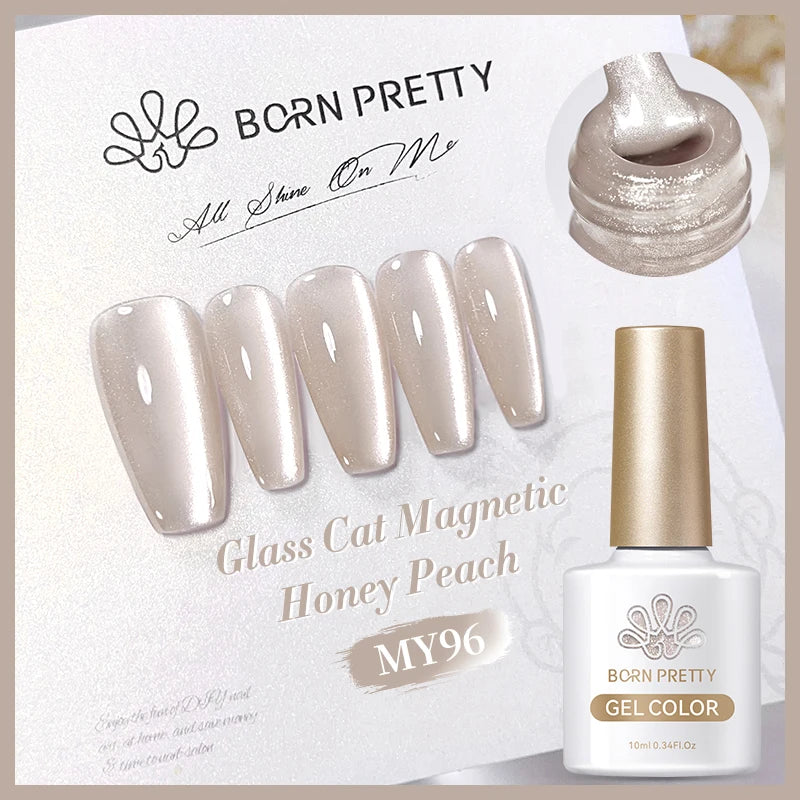 BORN PRETTY 10ml Rainbow Auroras Cat Magnetic Gel Nail Polish Holographics Nail Gel for Manicure Design Varnis Semi Permanent