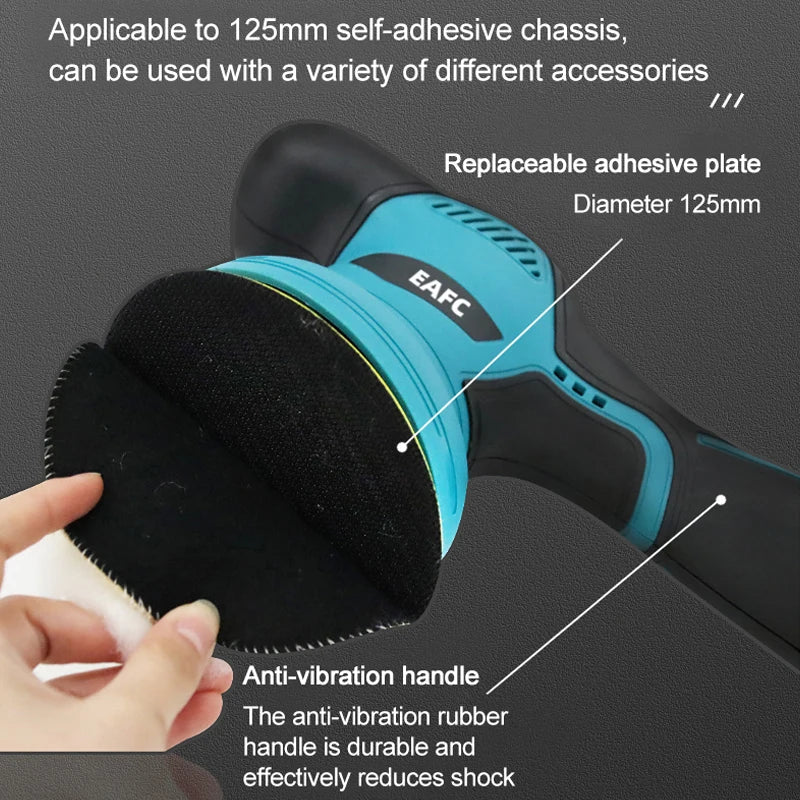 2800-5500RPM Electric Car Polisher 12V 5inch Wireless Auto Waxing Polishing Machine with Sponge Wool Pads Car Polish Waxing Tool