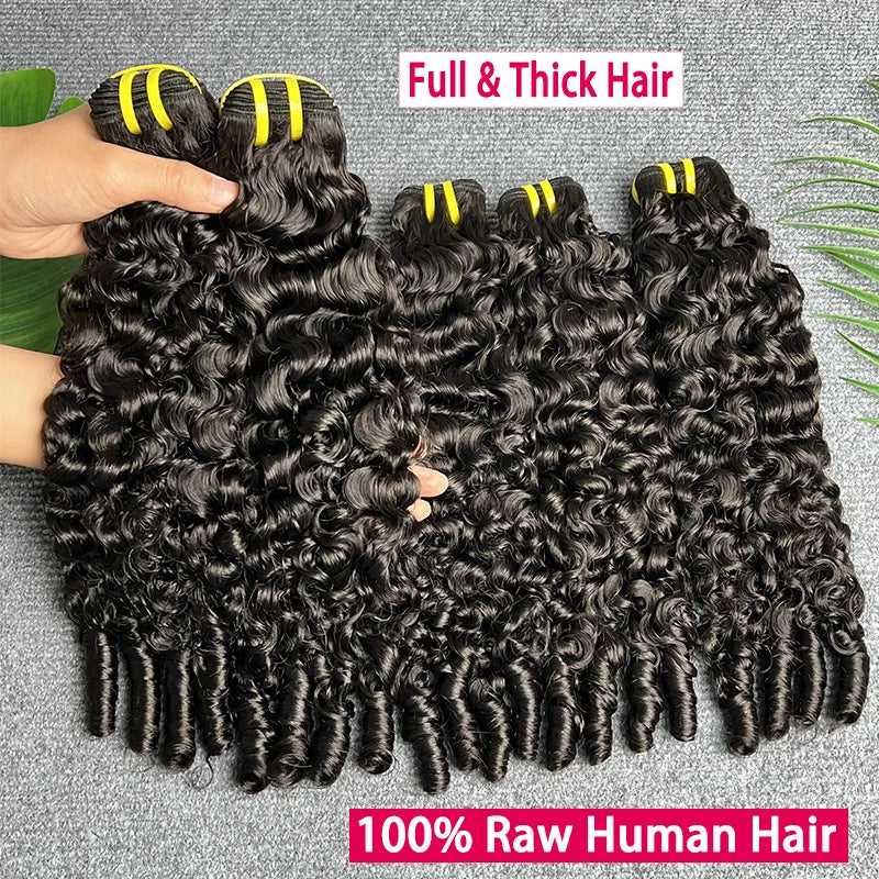 Burmese Curly Spiral Bundles 100% Unprocessed Raw Shiny Human Hair Bundles Pixie Curl Extensions Double Weft
