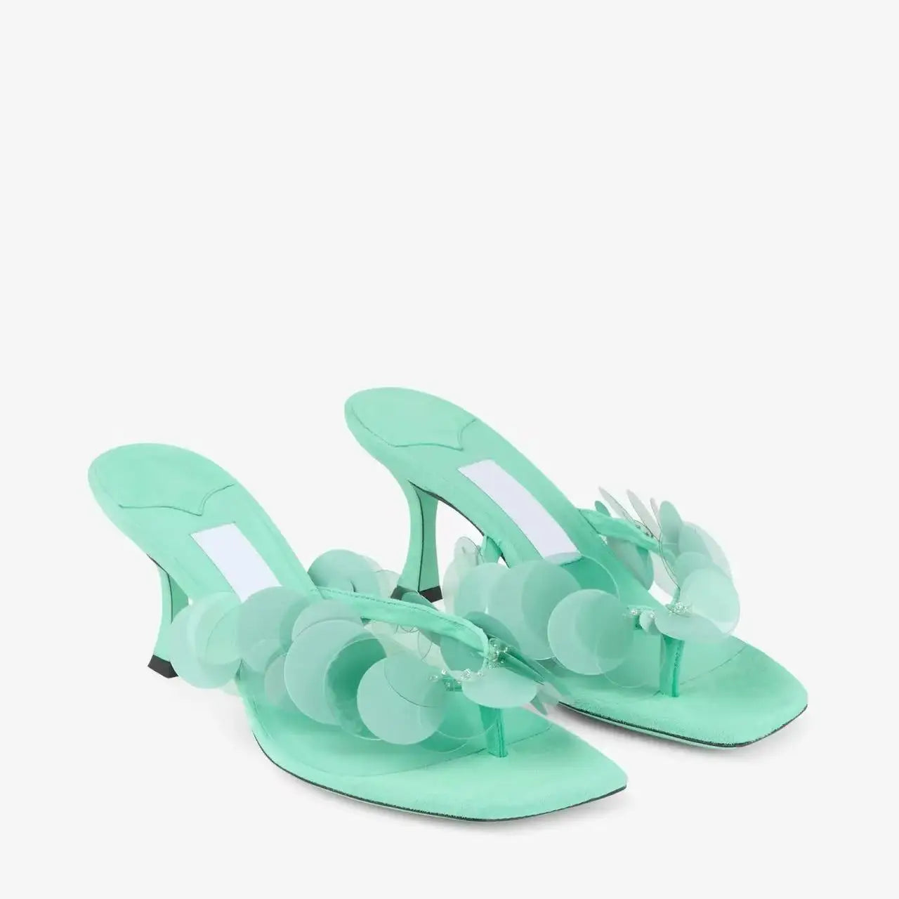 Aqua Green Suede Sandals for Women Shoes High Heels Zapatos Pumps