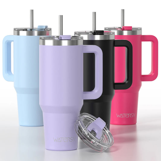 30/40oz Tumbler With Handle and Straw Large Capacity Stainless Steel Thermal Cup for Coffee Double Vacuum Insulated Mug