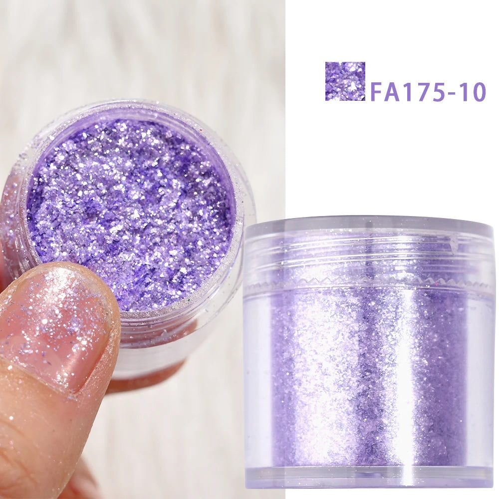 5g Laser Holographic Bulk Glitter Nail Shining Sparkly Pigment Loose Fine Glitter Reflective Gel Polish Accessories Nail Powder