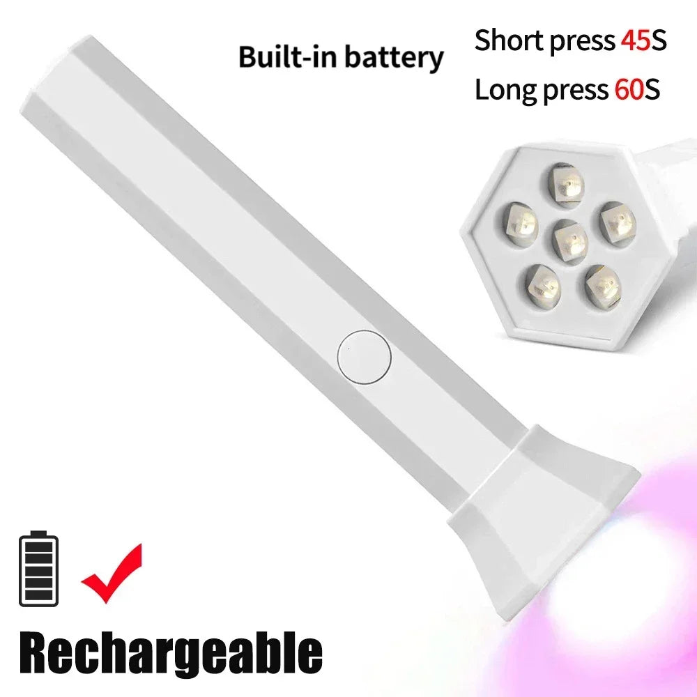 Portable Nail Dryer Lamp UV LED Nail Light Quick Drying Light for Curing All Nail Gel Rechargeable Home Manicure Tools