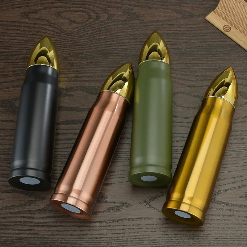 NEW 500ml Bullet Shape Thermos Bottle Large Capacity Stainless Steel Water Bottle Portable Vacuum Flasks Thermos Cup for Coffee