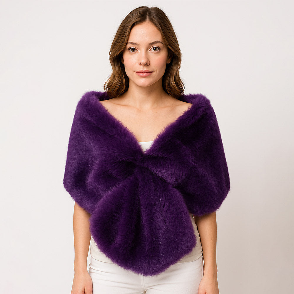 Faux Fur Shawl Wrap Poncho