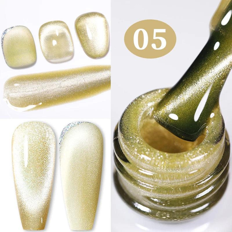 BORN PRETTY 10ml Rainbow Auroras Cat Magnetic Gel Nail Polish Holographics Nail Gel for Manicure Design Varnis Semi Permanent