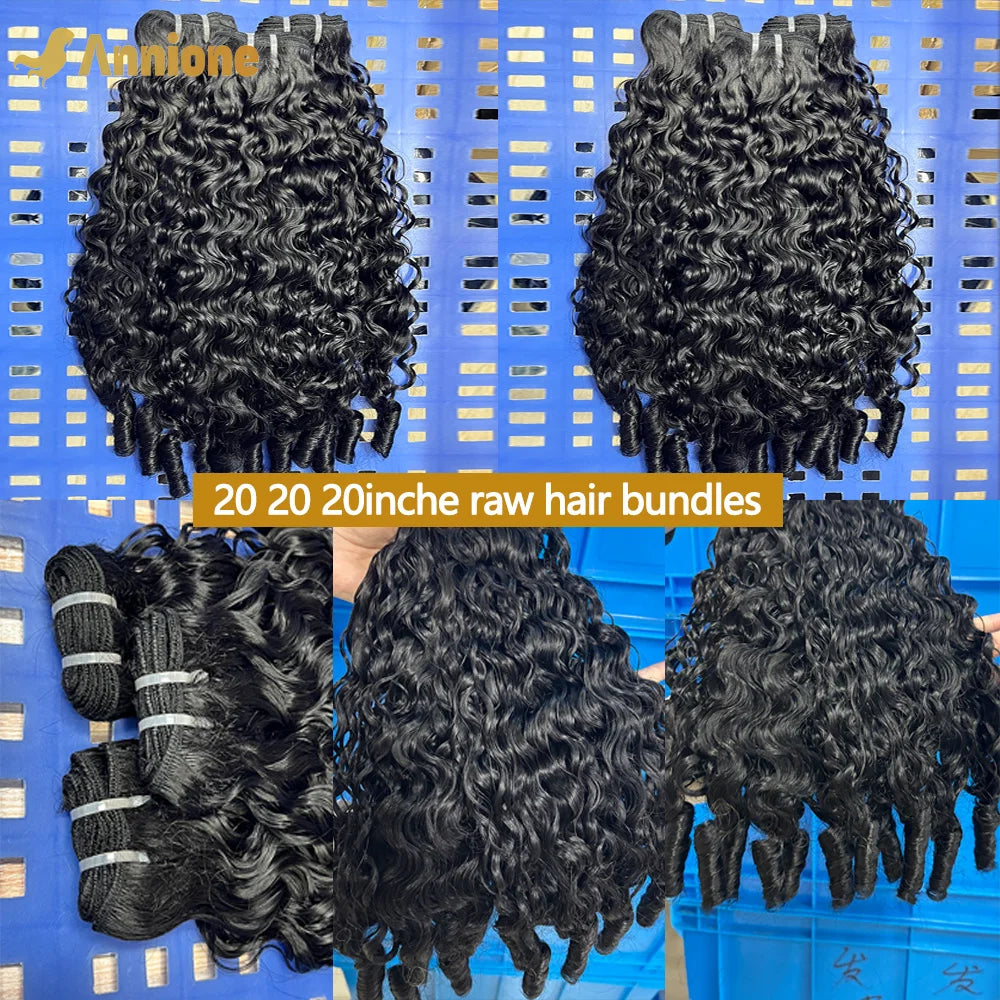 3PCS 20inches 16A Burmese Curly Hair Bundles 100% Vietnamese Raw Human Hair Bundles Unprocessed Double Drawn Hair Extensions