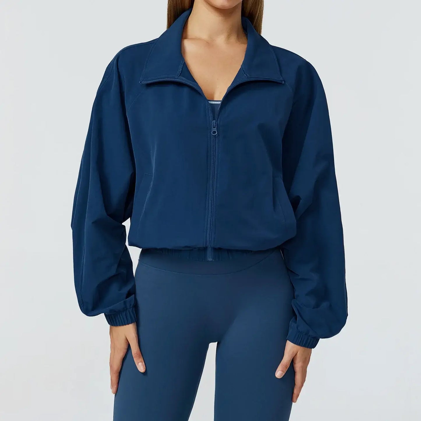 Gym & Fitness Jacket: Long Sleeve Yoga Top with Pockets