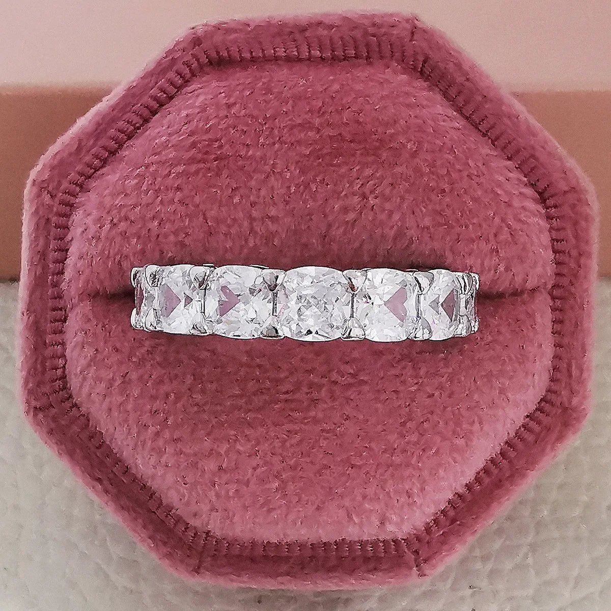 2022 Eternity Diamond Ring 925 Sterling silver Engagement Wedding Band Rings for Women Men Promise Birthday Party Jewelry Gift