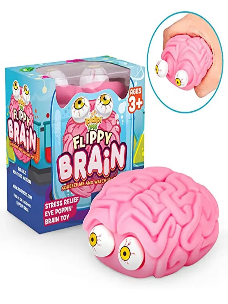 Anti Stress Flippy Brain Squishy Eye Popping Squeeze Fidget Toy | Stress Relief for Kids and Adults