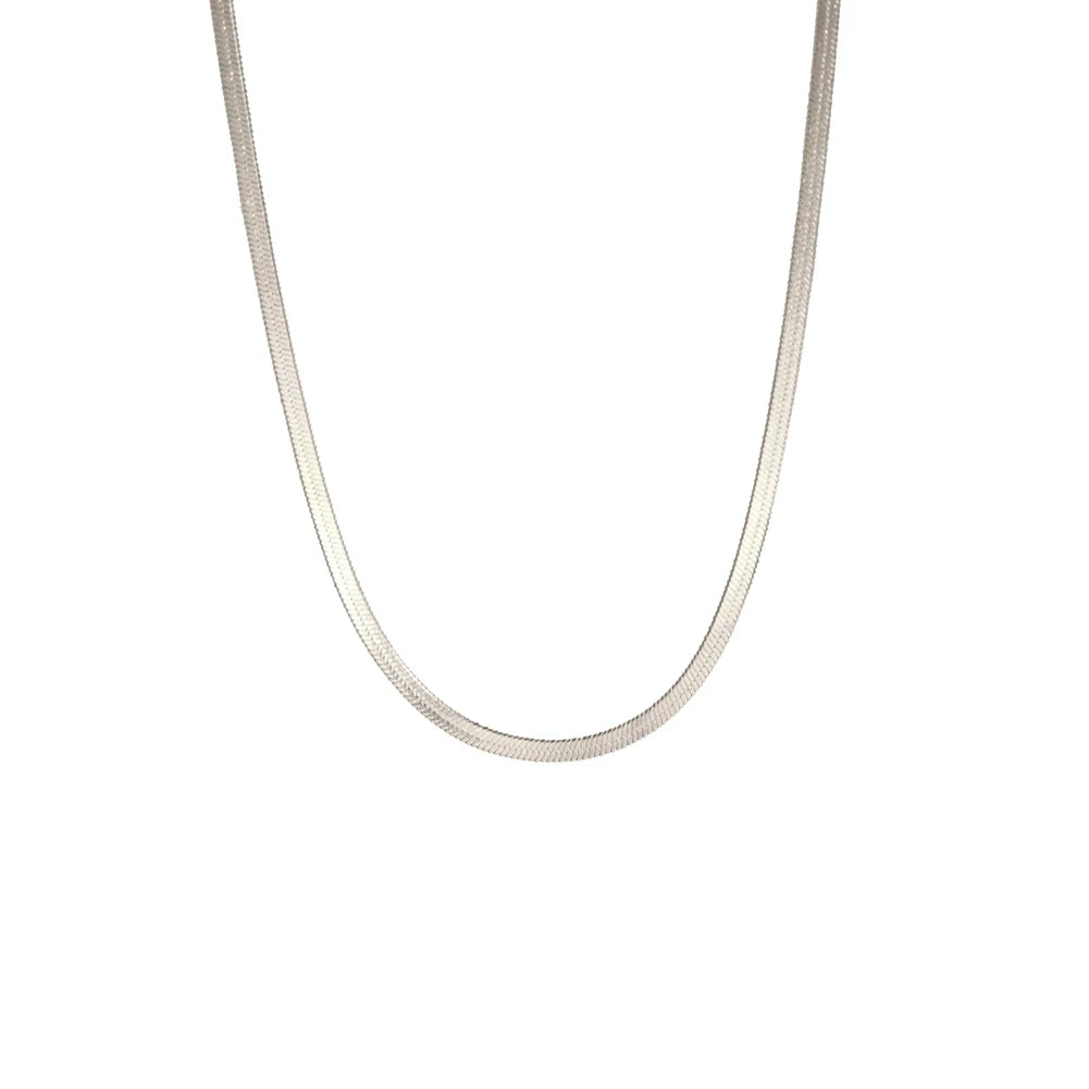 HIPEE Classic Stainless Steel Flat Snake Bone Chain Necklace Gold Waterproof Herringbone Snake Chain for Men Women Jewelry Gift