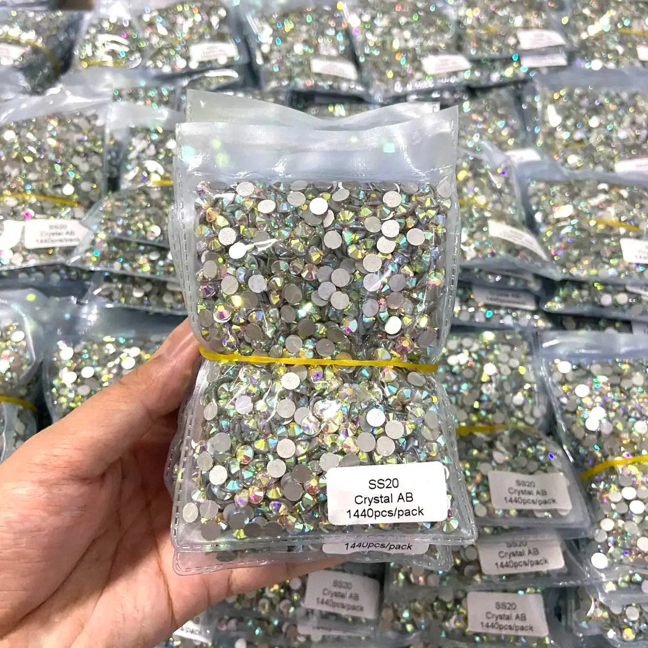 1440pcs Nail FlatBack Crystal Rhinestone Clear/AB Glass Strass (SS3-SS20)3D Nail Gem Stones Non-HotFix Nail Rhinestone 1.3-4.8mm