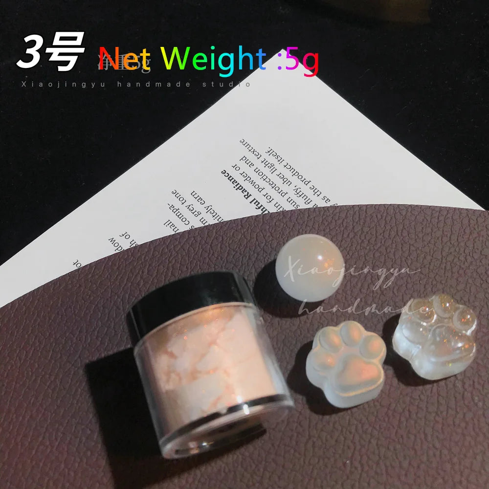 5g Laser Holographic Bulk Glitter Nail Shining Sparkly Pigment Loose Fine Glitter Reflective Gel Polish Accessories Nail Powder