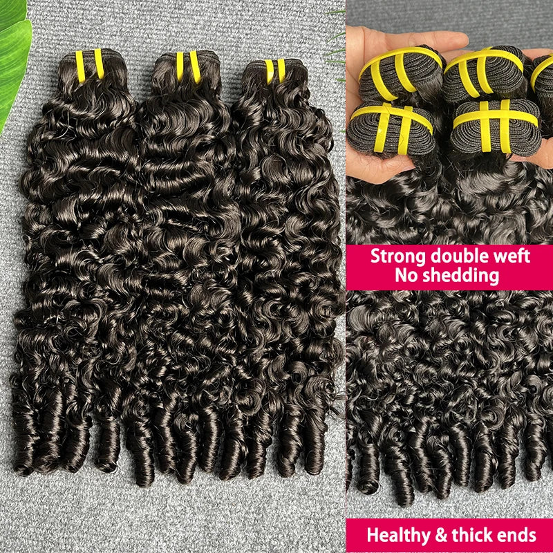 Burmese Curly Spiral Bundles 100% Unprocessed Raw Shiny Human Hair Bundles Pixie Curl Extensions Double Weft