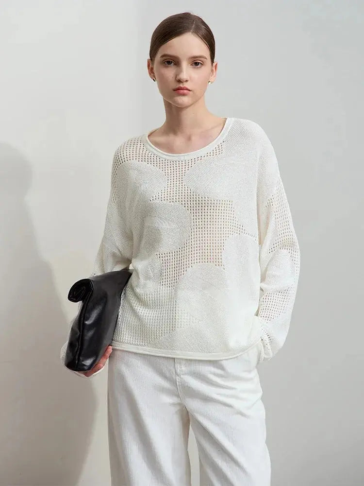 Minimalist Loose Hollow Knit Sweater