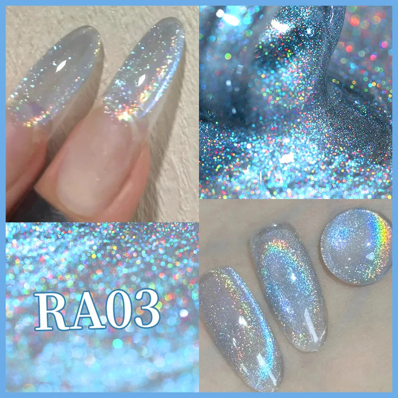 BORN PRETTY 10ml Rainbow Auroras Cat Magnetic Gel Nail Polish Holographics Nail Gel for Manicure Design Varnis Semi Permanent