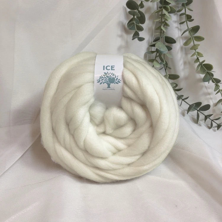 100g Giant Chunky Knitting Yarn - Icelandic Roving Imitation-Wool Super Soft for Arm Knit Crochet DIY Sweater Scarf Hat Projects
