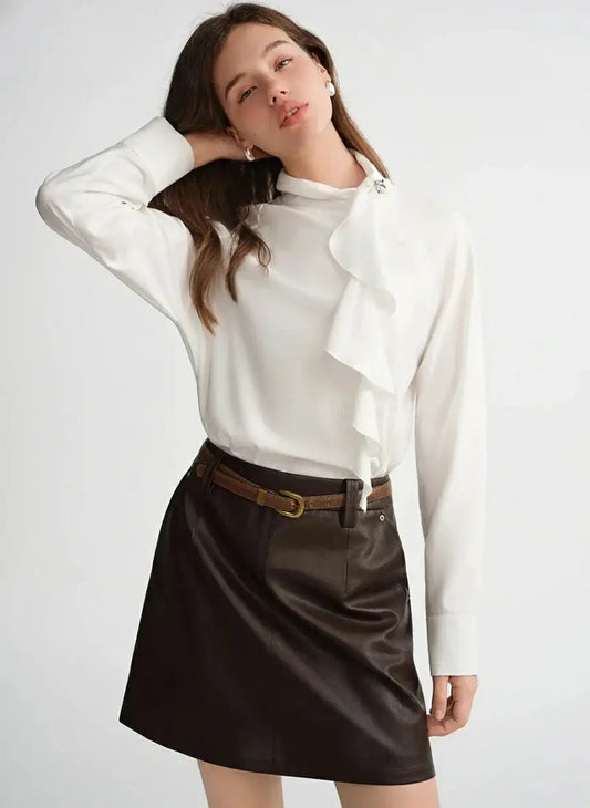 Elegant Asymmetrical Draped Blouse