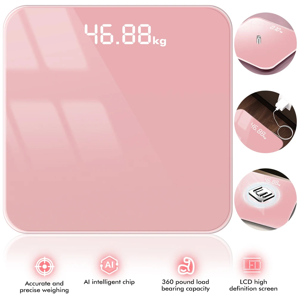 Digital Bathroom Scale LED Smart Body Fat Scale Accurate Measurement weight Included 3*AAA Batteries Analyzer Testing Scale