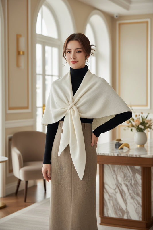 Vintage Winter Wrap Scarf - Soft Elegant Shawl in 6 Colors. For Office, Party & Travel. Easy Care