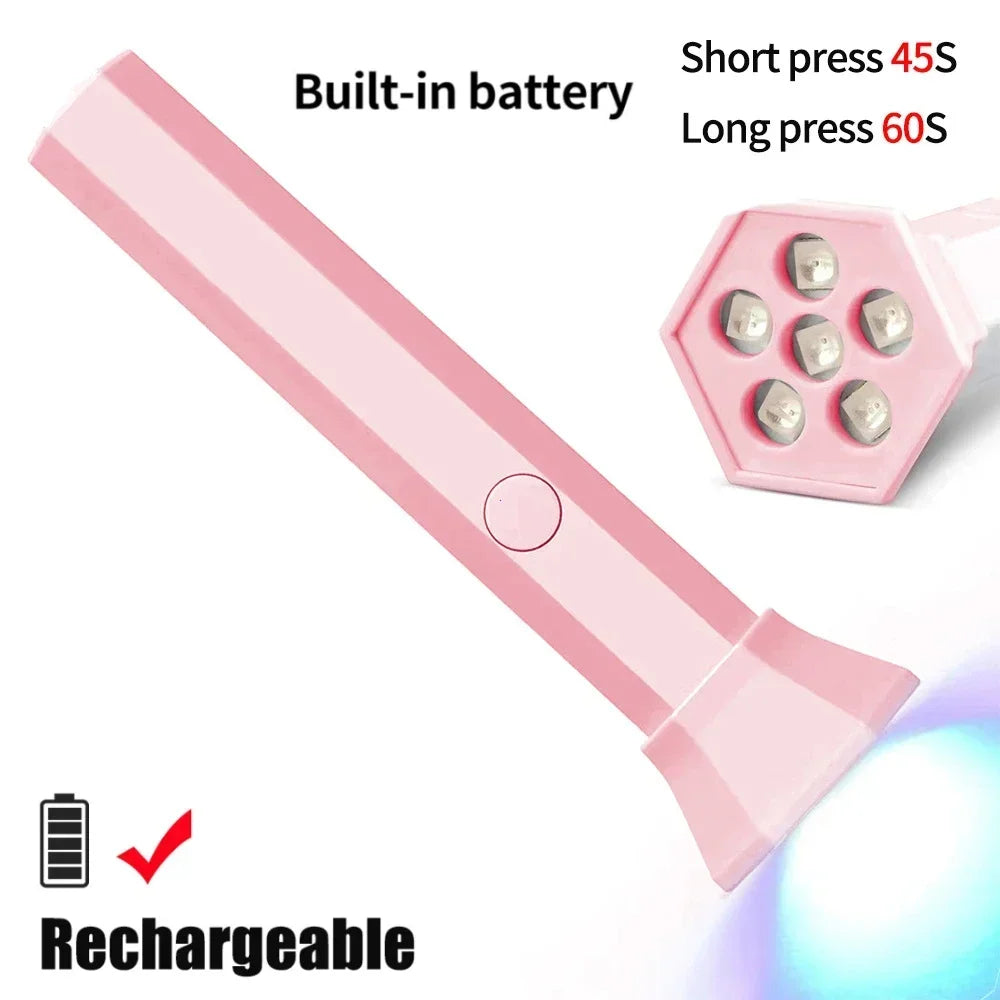 Portable Nail Dryer Lamp UV LED Nail Light Quick Drying Light for Curing All Nail Gel Rechargeable Home Manicure Tools