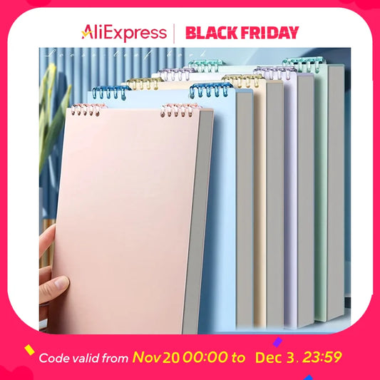 Refillable Spiral Notebook - Top-Flip Binding, Detachable Pages, A5 Lined Journal for Students