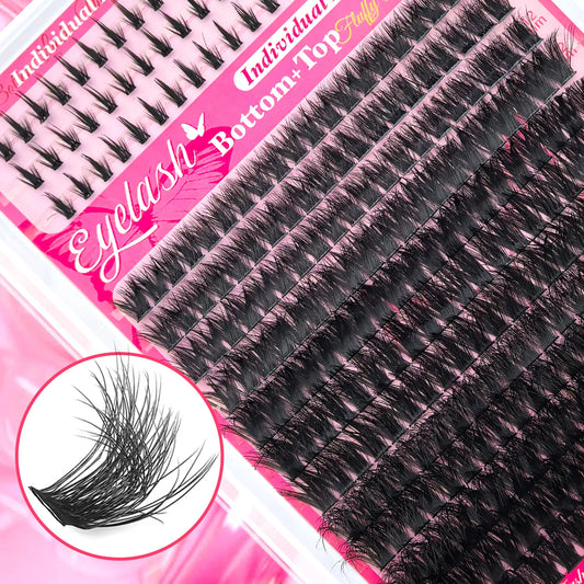Show-Stopping Top & Bottom Lash Kit – 250/740 Cluster Bombshell Fluffy Volume, Mix-&-Match Lengths & Styles! Killer for Any Look