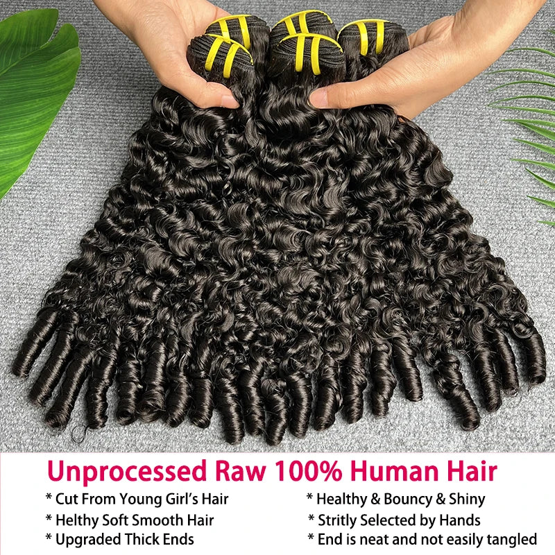 Burmese Curly Spiral Bundles 100% Unprocessed Raw Shiny Human Hair Bundles Pixie Curl Extensions Double Weft