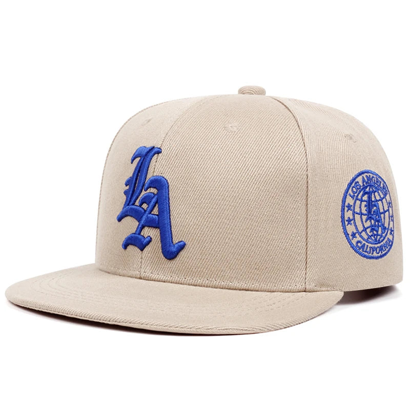 Los Angeles LA Embroidered Cotton Flat Edge Hat
