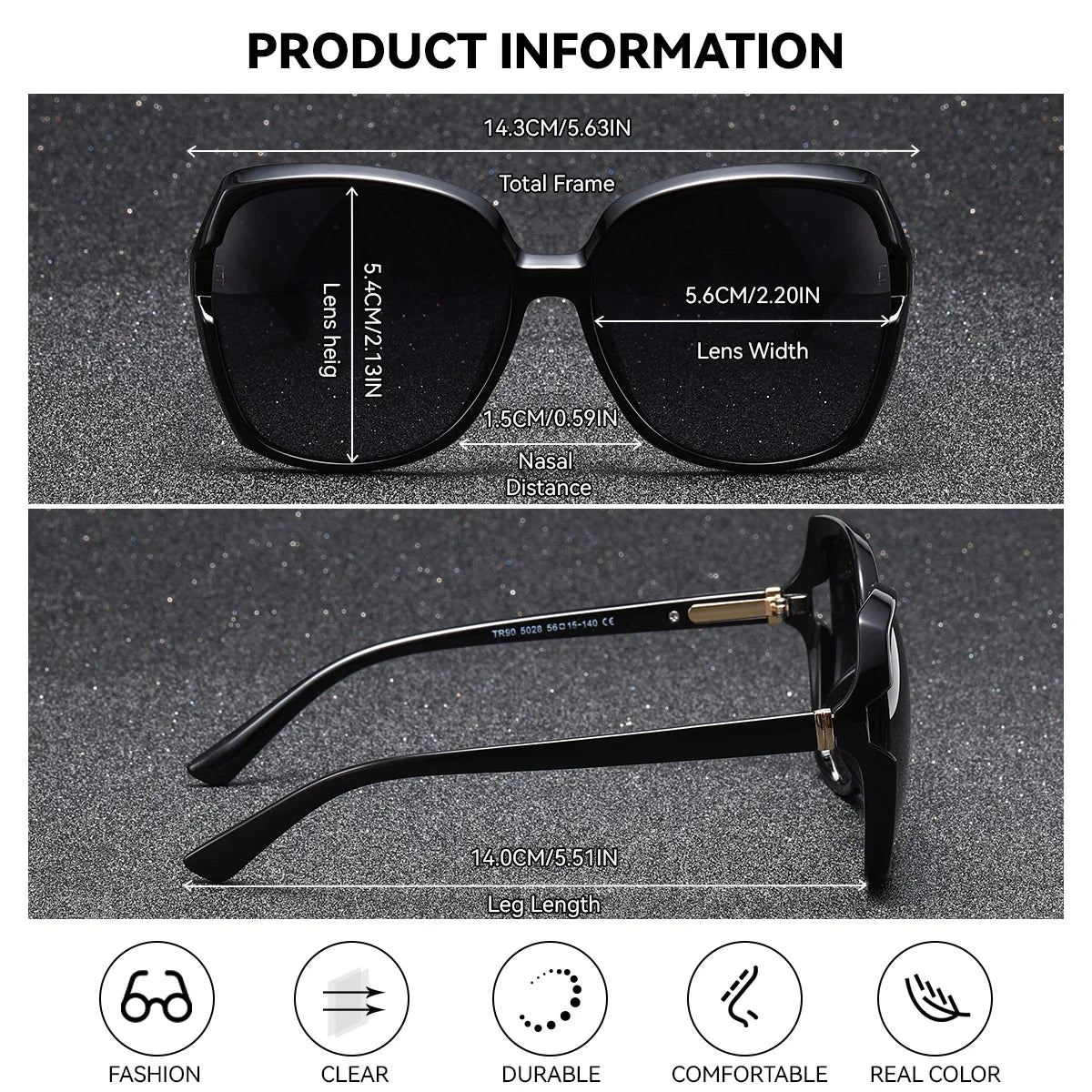 BARCUR Women’s Gradient Butterfly Frame Polarized Fashionable Sunglasses – Trendy Elegant Large PC Elliptical Design with UV400 Protection for Summer Travel Beach Shopping & Summer Style – White Gift Box Included