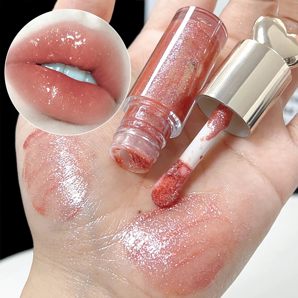 Moisturizing Sparkling Glitter Lip Gloss Lasting Waterproof Fine Shimmer Water-glossy Liquid Lipstick Sexy Lips Makeup Cosmetics