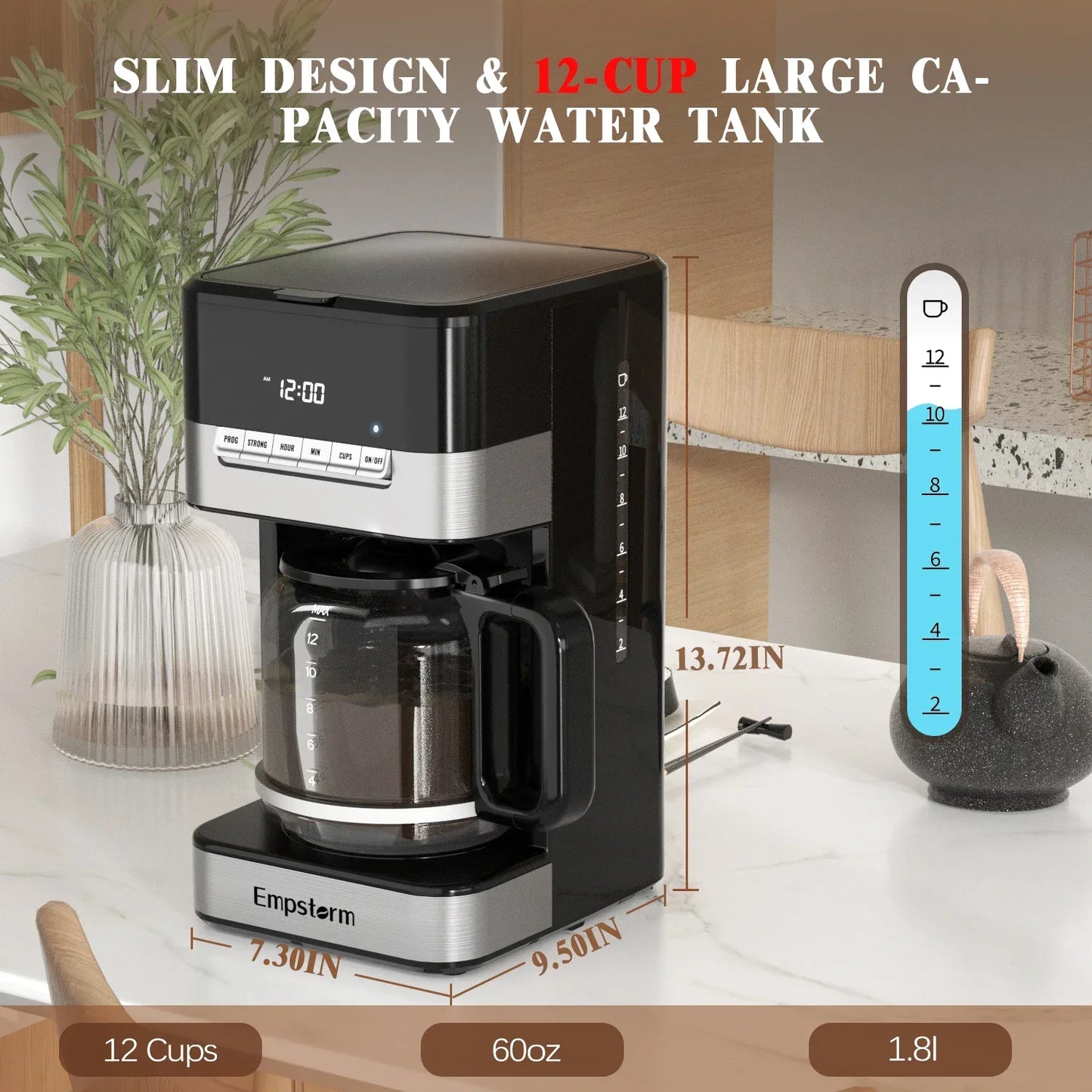 American style keep warm function electric programmable single service drip coffee machine-4