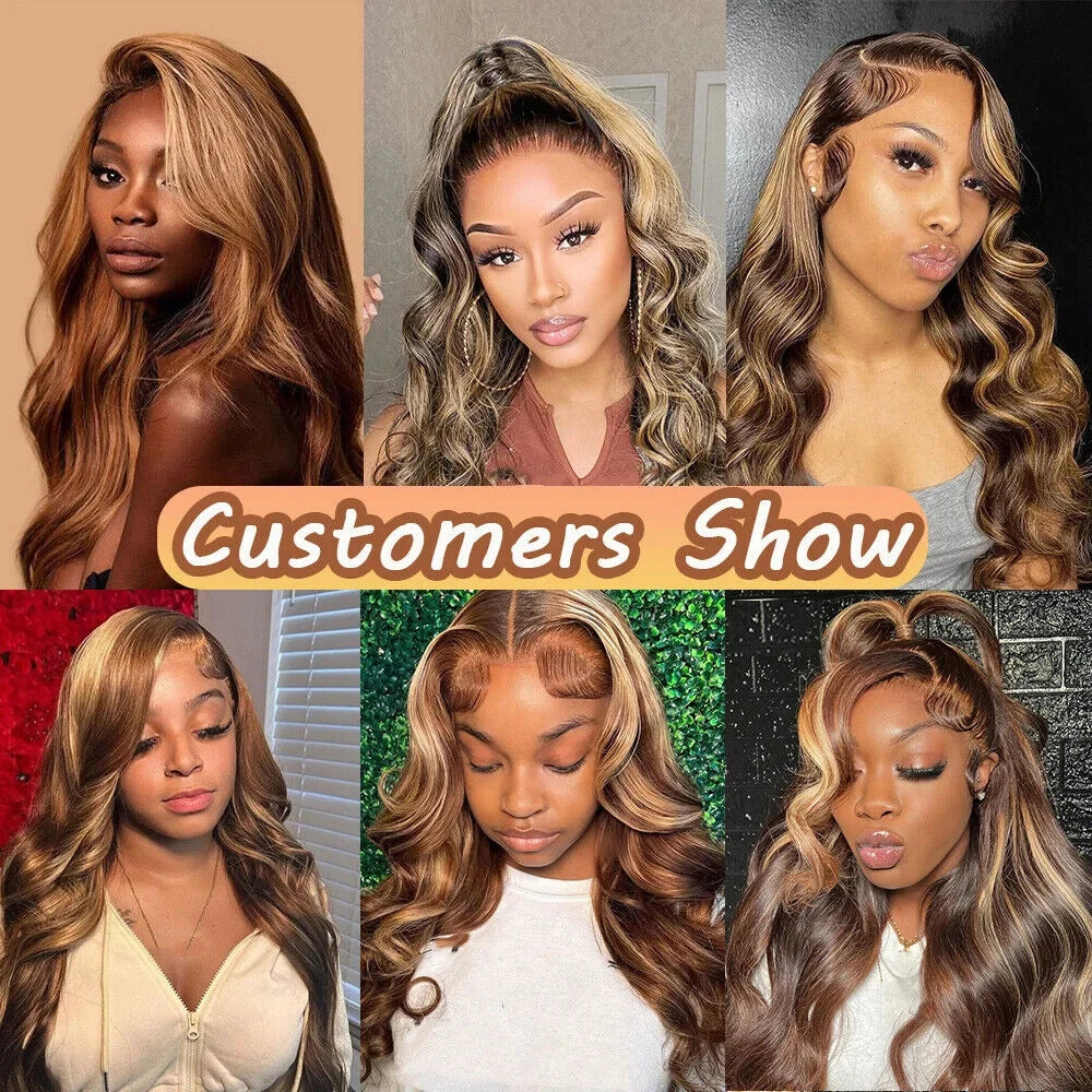 Highlight Body Wave Bundles Human Hair 40 Inch Ombre Unprocessed 100% Real Human Hair Bundle Blonde Raw Hair Extensions Weaving